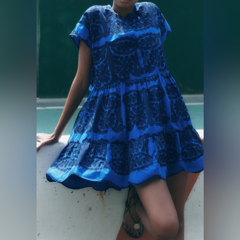 ZARA SHORT EMBROIDERED DRESS